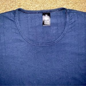 NWOT Calida mens Medium Navy Blue Ribbed Round Neck T Shirt